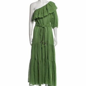Lisa Marie Fernandez's 'Arden' dress, One-Shoulder Green Dress